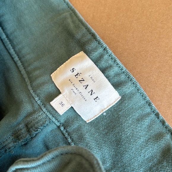 Sézane Austin Trouser Pant - Le Austin Pantalon - size 36FR 4US Cargo Green - Picture 5 of 7